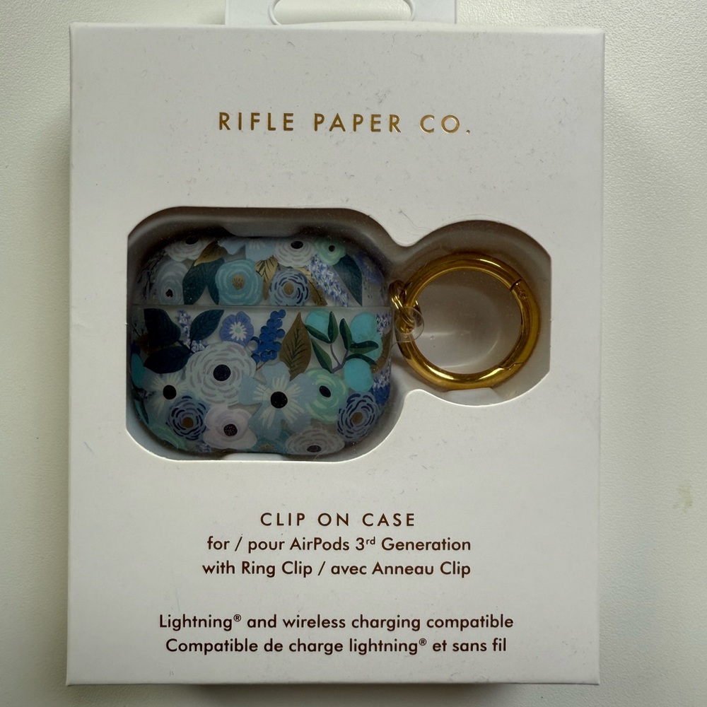 Rifle Paper Co. Garden Party AirPods 3rd gen Case with Gold Clip